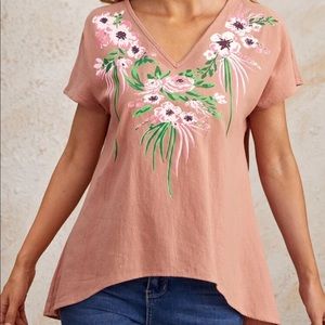 V-Neck Floral Print Top